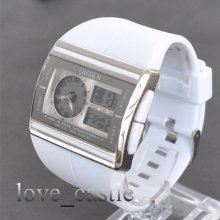 Ohsen White Led Light Dual Analog Digital Quartz Womens Ladies Watch W16w