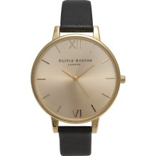 Olivia Burton Watch - Big Dial - Black & Gold