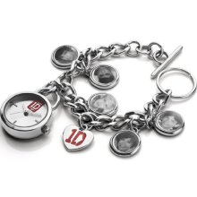 One Direction Girl's Quartz Watch With Silver Dial Analogue Display And Silver Bracelet On001sla