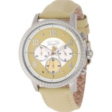 Original Penguin Op 1008 Sl Dino Beige Dial Stainless Chronograph Watch