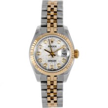 Original Rolex Ladies 18k/ss Datejust Factory Jubilee Diamond Dial 179173
