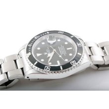 Original Rolex Mens Stainless Steel Submariner - Black Index Dial 16610 Mint