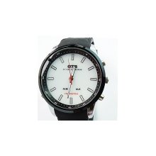 ots white dial window and black band male led wrist watches