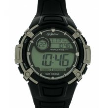 Oxbow 4517401 Men's Digital Quartz Multifunction Watch With Black Plastic Strap
