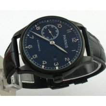 Parnis 43mm Pvd Case Black Dial Men Auto Watch E471