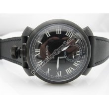 Parnis 48mm Gaga Pvd Case Black Dial Sea-gull 3600 Hand Winding Watch