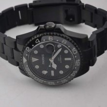 Parnis Pvd Black Dial Solid Stainless Steel Bracelet Automatic Men Watch Pv003