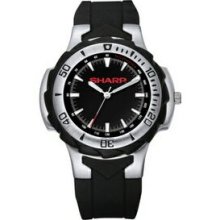 Pedre Harrison Unisex Silver Tone Watch W/ Black Rubber Strap