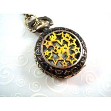 Petite Pocket Watch Necklace - Celestial - Neo-Victorian Steampunk