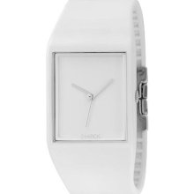 Philippe Starck Economique Men's Stainless Watch - White Rubber Strap - White Dial - PH5035