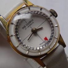Piz Gloria Ladies Gold 17Jwl Swiss Made Mystery Dial Watch