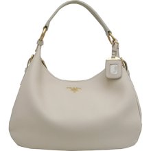 Prada BR4580 Vitello Daino Hobo Bag Cream