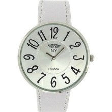 Prince London Jumbo Dial White Strap Ladies Watch Pi-2016