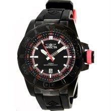 Pro Diver Stainless Steel Case Black Dial Red Accents Rubber Strap Dat