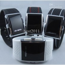 Promotion Led Luxury Date Digital Watch Lady And Mens Sports Red Led