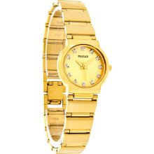 Pulsar Quartz Ladies Crystal Gold Tone Bracelet Dress Watch PTC426 New