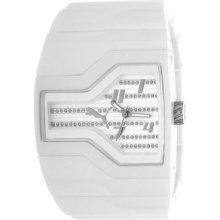Puma Womens Podium Injection Crystal Accented Dial White Plastic Bracelet Watch