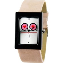 Quartz Powered Stainless Steel Leather Band Wrist Watch (Pink) - Pink - Stainless Steel