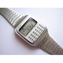 Rare Vintage 1979 Seiko C-153 Lcd Digital Calculator Watch