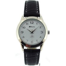 Ravel Ladies Quartz Watch With White Dial Analogue Display And Black Pu Strap R5-1.1L