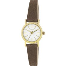Rebel Women's Quartz Watch With White Dial Analogue Display And Brown Plastic Or Pu Strap Reb2022