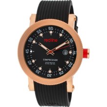 Red Line Watch 18000-rg-01 Men's Compressor Black Dial Black Textured Silicone