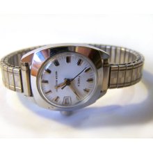 Reduced - Vintage Great Britain Working Silver Manual Stretch Band Timex Ladies Watch / Gift for Her / W261