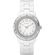 Relic By Fossil Women Watch Bella White Resin Stainless Steel Zr11898 Crystal