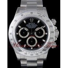 Rolex Cosmograph Daytona Stainless Steel Chronograph Rare Black Dial Ref 116520