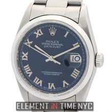 Rolex Datejust Stainless Steel 36mm Blue Roman Dial Circa 2004