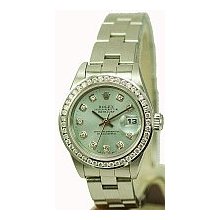 Rolex Ladies Datejust Preowned Oyster Bracelet - Ice Blue Diamond Dial