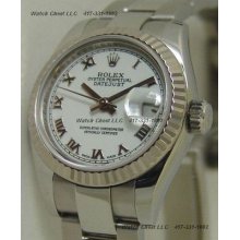 Rolex Ladies Datejust White Roman 179174 Watchchest