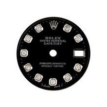 Rolex Lady Datejust Aftermarket Diamond Dial, Black, White Gold