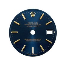 Rolex Lady Datejust Dial, Blue, Yellow Gold Indicies