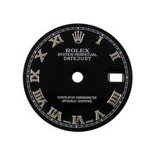 Rolex Lady Datejust Dial, Black, White Gold Roman Numerals