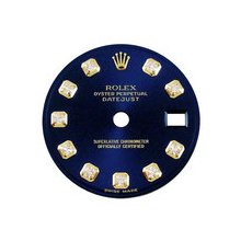 Rolex Lady Datejust Factory Diamond Dial, Blue, Yellow Gold