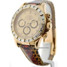 Rolex Mens Daytona Chronograph 16518 X 18k Yellow Gold & Diamonds