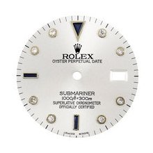 Rolex Submariner Aftermarket Serti Diamond Dial, Steel, White Gold