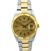 Rolex Vintage Thunderbird Turnograph Mens 18k Yellow Gold Watch 1625