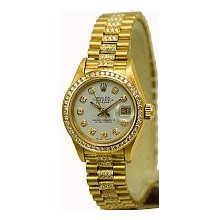 Rolex Women's President 2ct Diamond Bracelet Yellow Gold - Preowned