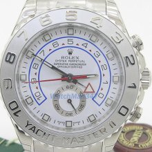 Rolex Yachtmaster Ii White Arabic Dial Oyster Bracelet 18k White Gold And Platin