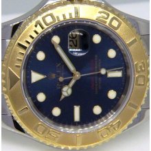 Rolex Yachtmaster Midsize Steel & 18k Yellow Gold Blue Dial Mint - 168623