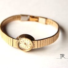 Rose 17 Jewels Swiss Rolled Gold Plate Ladies Watch / Vintage Beautiful Working Gold Womens Watch / Antique Mechanical Wrist Watch