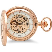 Rose gold mechanical pocket watch & chain by charles hubert #3806