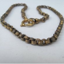 SALE antique Victorian fancy pocket watch chain Necklace 16in choker gold fill plate gilt Parts deco supplies findings destash m17