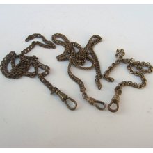 SALE antique Victorian pocket watch chain and extra swivel clips chain bits fob Parts deco repair supplies vintage findings destash e213