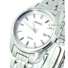 Seiko Ladies Stainless Steel Sxde61 Sxde61p1 Wr100m Authentic Usa Seller