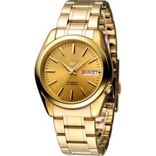Seiko Men's Gold Tone Stainless Steel Case and Bracelet Automatic Gold Tone Dial SNKL48
