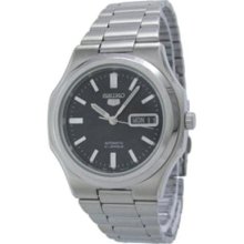 Seiko Snkk47 Men's Seiko 5 Stainless Steel Band Black Dial Watch