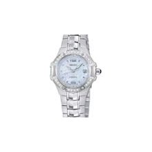 Seiko SXD693 Coutura Ladies Watch Bezel set with 20 diamonds Blue MOP dial Sapphire crystal,, LumiBrite ha